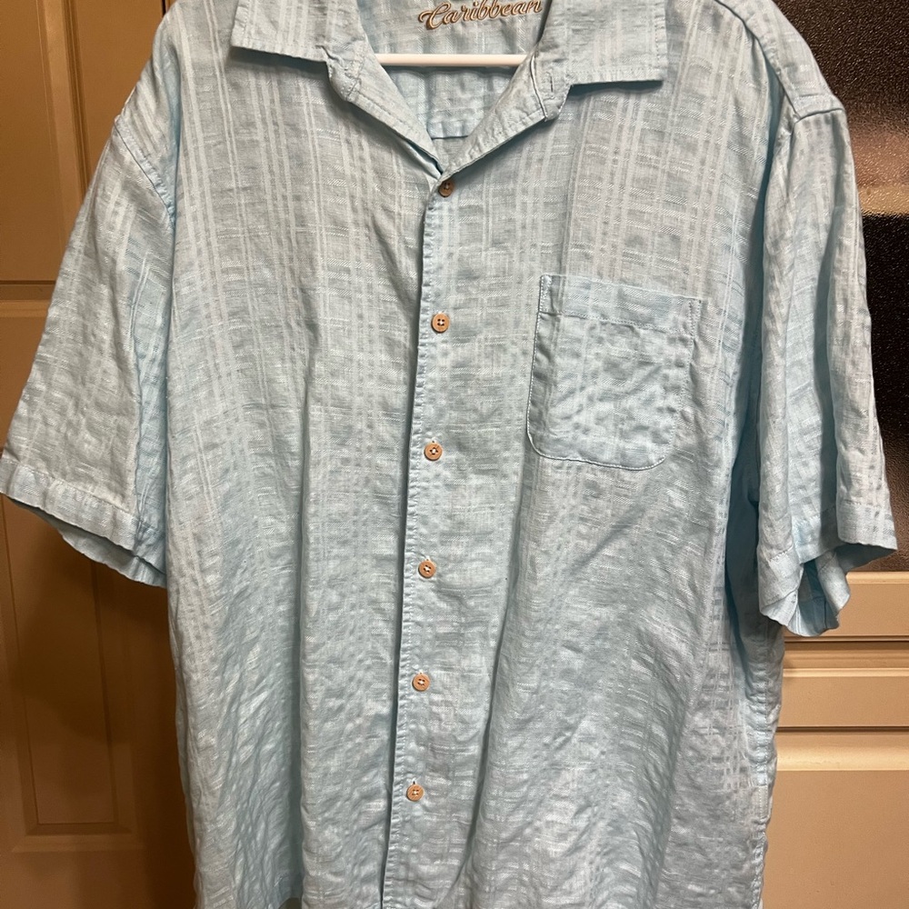 Caribbean Blue Casual Button Down Shirt